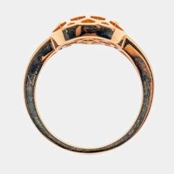 Pre Owned Bvlgari Serpenti Seduttori Amethyst 18k Rose Gold Ring Size 55