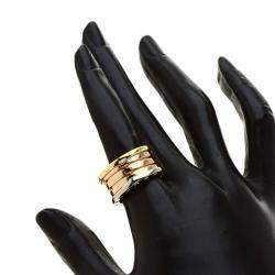 Pre Owned Bvlgari B-zero1 B zero one 4 band 55 Perfect Mystique Ring K18 Pink Gold K18YG K18WG Women's