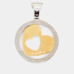 Bvlgari Tondo Heart 18k Yellow Gold Stainless Steel Pendant