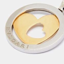 Bvlgari Tondo Heart 18k Yellow Gold Stainless Steel Pendant