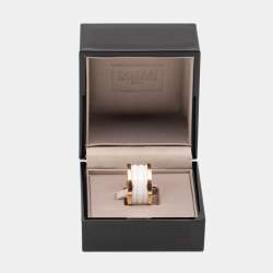 Bvlgari B.Zero1 Ceramic 18k Rose Gold Band Ring Size 54