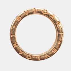 Bvlgari B.Zero1 Ceramic 18k Rose Gold Band Ring Size 54