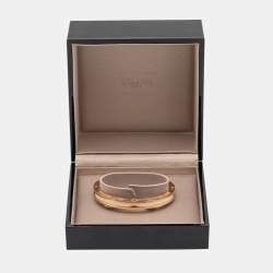 Pre Owned Bvlgari B.Zero1 Ceramic 18k Rose Gold Bangle Bracelet M
