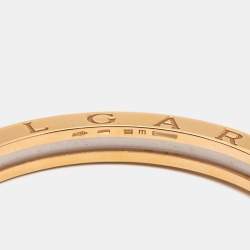 Pre Owned Bvlgari B.Zero1 Ceramic 18k Rose Gold Bangle Bracelet M
