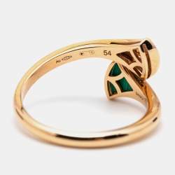مملوكة مسبقًا Bvlgari Divas' Dream Malachite Diamond 18k Rose Gold Ring Size 54