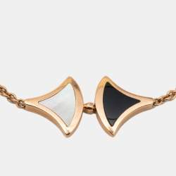 Pre Owned Bvlgari Divas' Dream Onyx Mother of Pearl 18k Rose Gold Bracelet