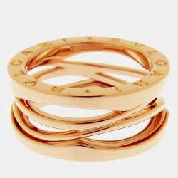 Pre Owned Bvlgari 18K Rose Gold Design Legend Zaha Hadid 3 Bands B.zero1 Ring Size EU 54 - US 6.75