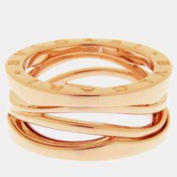 Pre Owned Bvlgari 18K Rose Gold Design Legend Zaha Hadid 3 Bands B.zero1 Ring Size EU 54 - US 6.75