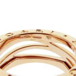 Pre Owned Bvlgari 18K Rose Gold Design Legend Zaha Hadid 3 Bands B.zero1 Ring Size EU 54 - US 6.75