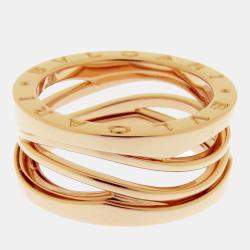 Pre Owned Bvlgari 18K Rose Gold Design Legend Zaha Hadid 3 Bands B.zero1 Ring Size EU 54 - US 6.75