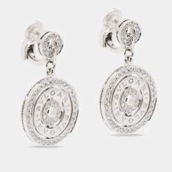 Pre Owned Bvlgari Astrale Diamond 18k White Gold Earrings