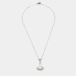 Pre Owned قلادة بلغاري ديفاز دريم ذهب أبيض عيار 18 وألماس