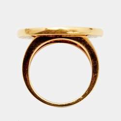 Bvlgari Bvlgari Bvlgari Mother of Pearl 18k Yellow Gold Ring Size 55