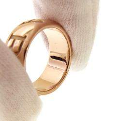 Pre Owned Bvlgari Monologo 18K Rose Gold Diamond Ring EU 51