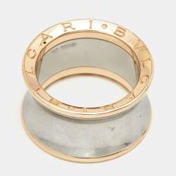 Pre Owned Bvlgari B.Zero1 Anish Kapoor 18K Rose Gold & Steel Band Ring Size 56