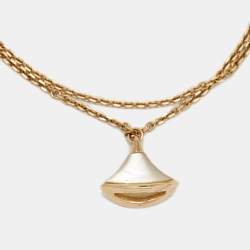 Pre Owned Bvlgari Divas' Dream Mother of Pearl 18k Rose Gold Charm Bracelet SM