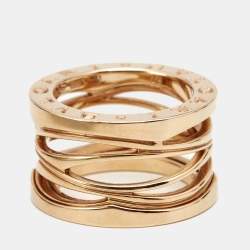 Bvlgari x Zaha Hadid B.Zero1 18k Rose Gold Ring Size 49