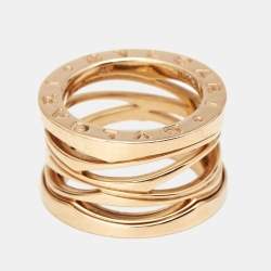Bvlgari x Zaha Hadid B.Zero1 18k Rose Gold Ring Size 49