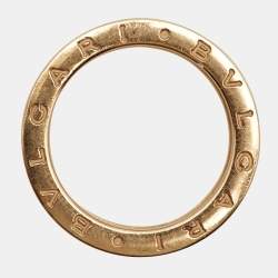 Pre Owned Bvlgari B.Zero1 Ceramic 18k Rose Gold Band Ring Size 57