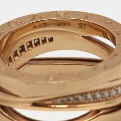 Bvlgari x Zaha Hadid B.Zero1 Diamond 18k Rose Gold Ring Size 54