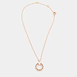 Pre Owned Bvlgari Bvlgari Diamond 18k Rose Gold Pendant Necklace