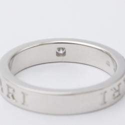 Pre Owned Bvlgari Bvlgari Bvlgari 18K White Gold Diamond Ring EU 57
