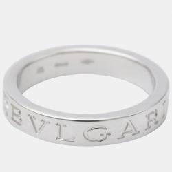 Pre Owned Bvlgari Bvlgari Bvlgari 18K White Gold Diamond Ring EU 57