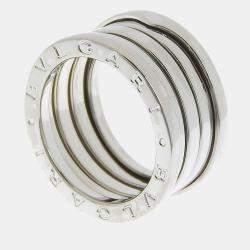 Pre Owned Bvlgari B.Zero1 18K White Gold Ring EU 53