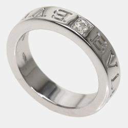Pre Owned Bvlgari 18K White Gold, Diamond Ring EU 46