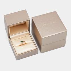 Bvlgari Divas' Dream Malachite Diamonds 18k Rose Gold Ring Size 49