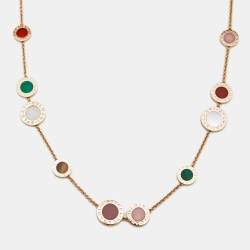 Bvlgari Bvlgari Multi Gemstones 18k Rose Gold Long Station Necklace