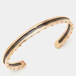 Bvlgari B.Zero1 18k Rose Gold Steel Open Cuff Bracelet SM