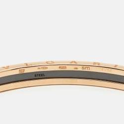 Bvlgari B.Zero1 18k Rose Gold Steel Open Cuff Bracelet SM