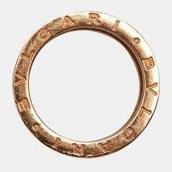 Pre Owned Bvlgari B.Zero1 Black Ceramic 18k Rose Gold 4 Band Ring Size 54