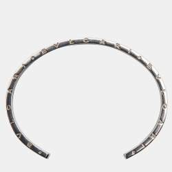 Pre Owned Bvlgari B.Zero1 18k Rose Gold Stainless Steel Open Cuff Bracelet SM