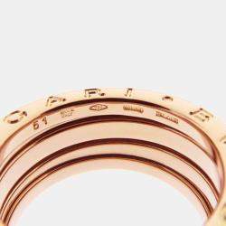 Bvlgari 18K Rose Gold B.Zero1 Band Ring EU 51