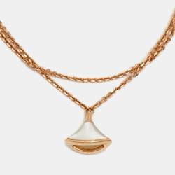 Pre Owned Bvlgari Divas' Dream Mother of Pearl 18k Rose Gold Bracelet SM