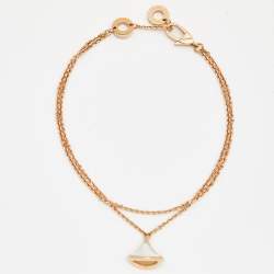 Pre Owned Bvlgari Divas' Dream Mother of Pearl 18k Rose Gold Bracelet SM