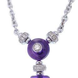Pre Owned Bvlgari Mediterranean Eden 18K White Gold Diamond Topaz Amethyst Necklaces