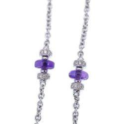 Pre Owned Bvlgari Mediterranean Eden 18K White Gold Diamond Topaz Amethyst Necklaces
