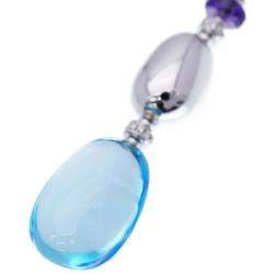 Pre Owned Bvlgari Mediterranean Eden 18K White Gold Diamond Topaz Amethyst Necklaces