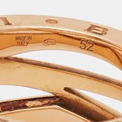 Pre Owned Bvlgari B.Zero1 Design Legend 18K Rose Gold 3-Band Ring Size 52