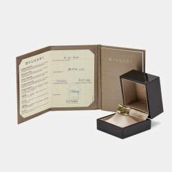 Pre Owned Bvlgari B.Zero1 Green Marble 18K Rose Gold Band Ring Size 50