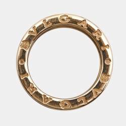 Pre Owned Bvlgari B.Zero1 Green Marble 18K Rose Gold Band Ring Size 50