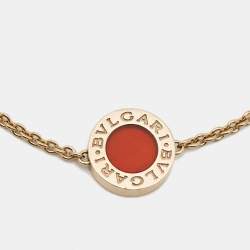 Pre Owned Bvlgari Bvlgari Mother of Pearl Carnelian 18K Rose Gold Bracelet SM