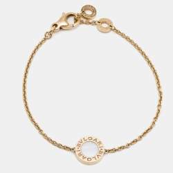 Pre Owned Bvlgari Bvlgari Mother of Pearl Carnelian 18K Rose Gold Bracelet SM