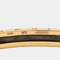 Pre Owned Bvlgari B.Zero1 18k Rose Gold Stainless Steel Open Cuff Bracelet SM