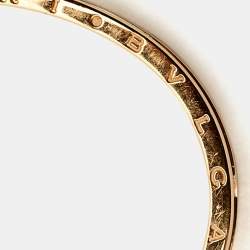 Pre Owned Bvlgari B.Zero1 18k Rose Gold Stainless Steel Open Cuff Bracelet SM