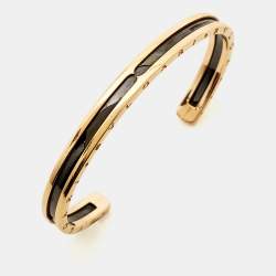 Pre Owned Bvlgari B.Zero1 18k Rose Gold Stainless Steel Open Cuff Bracelet SM