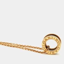 Pre Owned Bvlgari B.Zero1 Ceramic 18k Rose Gold Pendant Necklace